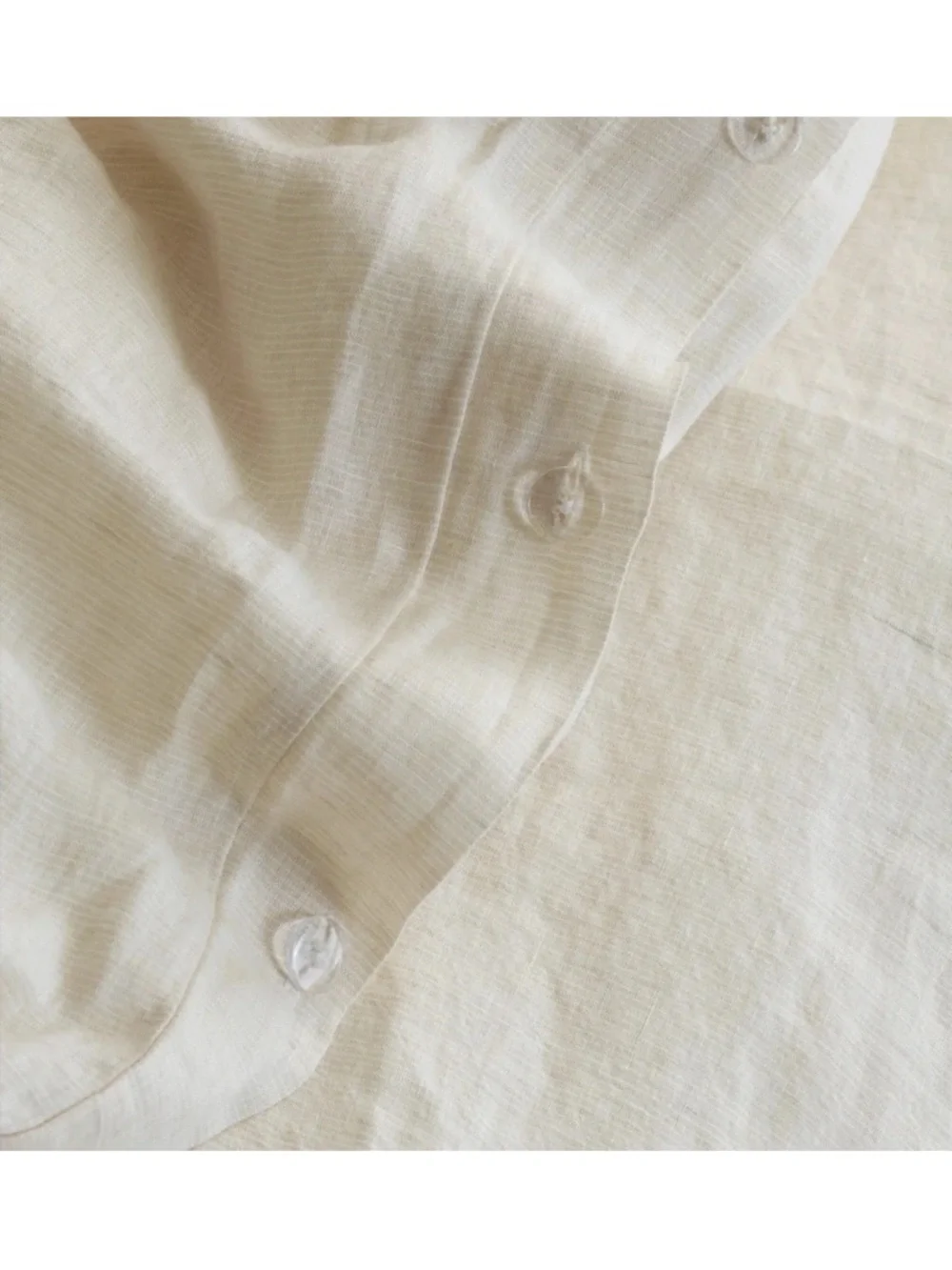 QUINCE European Linen Duvet Cover King/Cal King Natural Mini Pinstripe 7604
